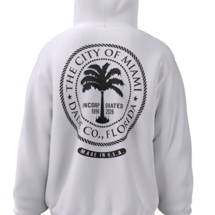 City Of Miami White Hoodie Back