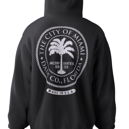 City Of Miami Black Hoodie back